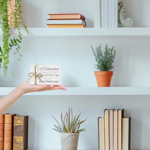 Mini Decorative Books For Home Decor, Small Coffee Table Faux Wood Book Stack Decor, I Still Remember Modern Stacked Decoration, Stacked Display For Shelf Mantel Nightstand, Three Pieces -A(01) - Image 2