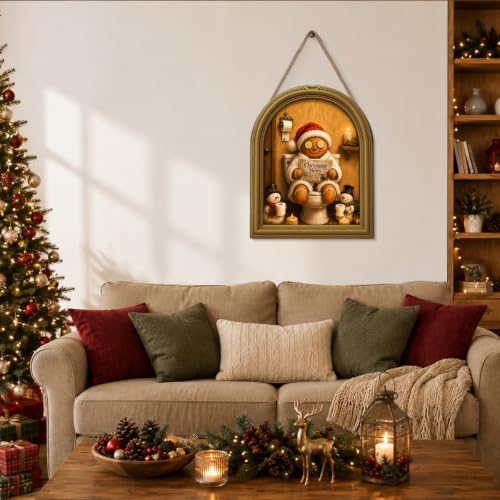 Christmas Bathroom Decor Funny Gingerbread Snowman Wall Art Table Decor - Image 6