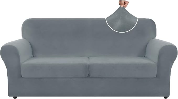ZNSAYOTX Oversized Velvet 3 Piece Couch Cover by ZNSAYOTX