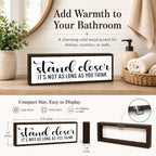 Bathroom Wooden Sign, Wash Your Hands, Funny Farmhouse Bathroom Wall Decor, Solid Wood Rustic Style for Shelf or Counter Display, Modern Farmhouse Decoration, Bath Room Decor Gift, 9.5 x 3.1 Inches - Image 4