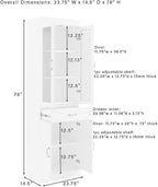 Crosley Furniture Stanton Glass Door Pantry Storage Cabinet - Image 3
