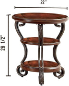 Dawn Traditional Style Brown Cherry Side Table - Image 2