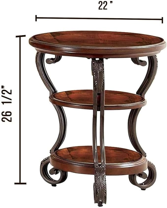 Dawn Traditional Style Brown Cherry Side Table - Image 2