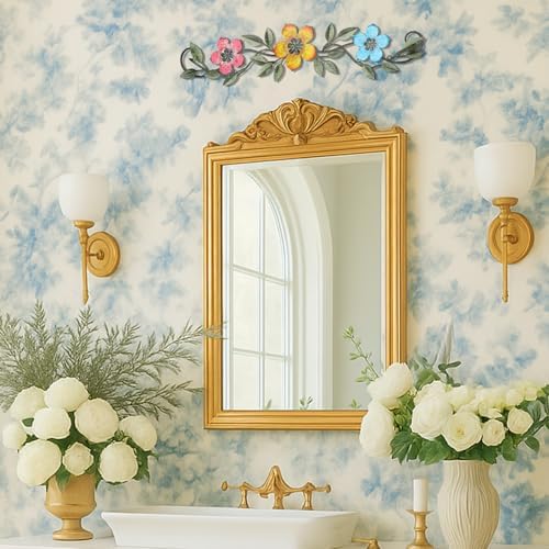 Wesiti Metal Flower Wall Art Decor Vintage Wrought Scroll, Bright Color - Image 4