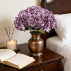 Kimura's Cabin 6Pcs Artificial Hydrangeas Flower Silk Fake Flowers,Purple - Image 4