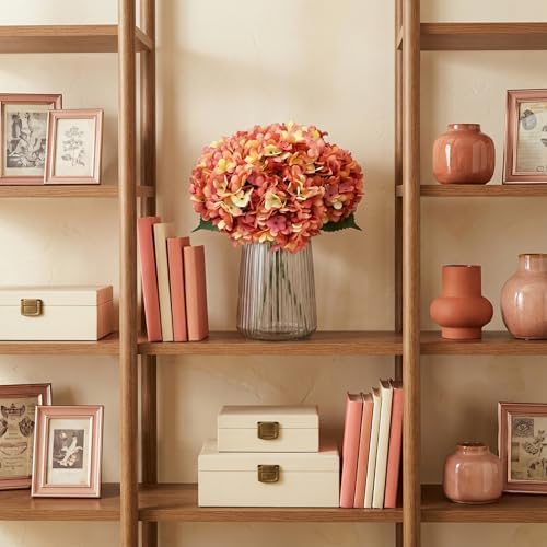 6Pcs 13" Dusty Pink Silk Hydrangea Artificial Flowers - Image 6
