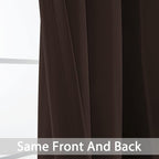 Yakamok Room Darkening Curtains 52x108 inch Chocolate Brown-Living Room | 2 - Image 4
