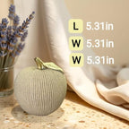 Desert Sand Apple Figurine with Gold Leaf, Textured Resin Fruit Sculpture, Minimalist Neutral Home Decor Statue for Kitchen Counter, Coffee Table & Shelf Decor - Image 3