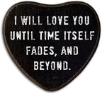 Gothic Wall Decor - I Will Love You - Black Heart Wooden Wall Art Decor by AKTFV