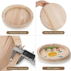 Hanobe Unfinished Round Wooden Craft Trays for DIY, 2PC Decorative Plate - Image 5