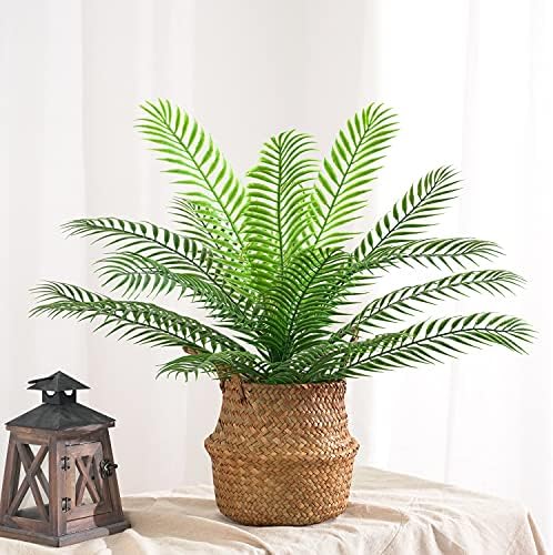CATTREE Artificial Palm Tree Plant, Fake Tropical Plants with Faux Greenery Plastic Leaves Shrubs Boston Fern Bushe for Indoor Outdoor Modern Decoration in Pot for Home Garden Office Wedding Décor - Image 2