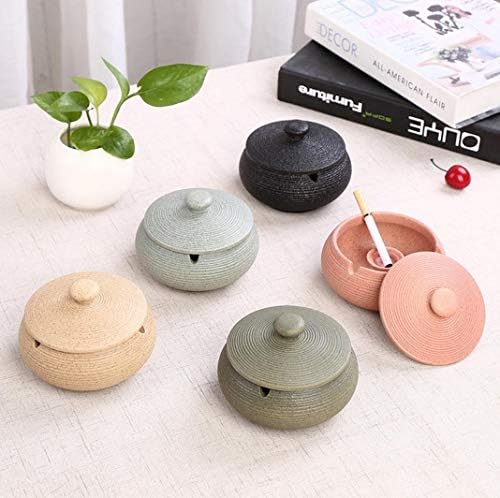 Lependor Ceramic Ashtray with Lids,Windproof,Cigarette Ashtray for Indoor or Outdoor Use，Ash Holder for Smokers,Desktop Smoking Ash Tray for Home Office Decoration - Pink - Image 4