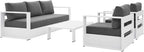 Modway Tahoe Aluminum 4-Piece Outdoor Patio Set in White Charcoal by Modway