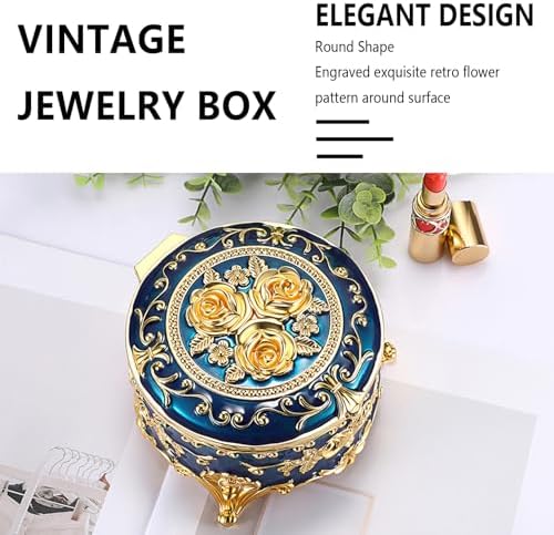 Hipiwe Large Jewelry Box Antique Trinket Keepsake Organizer Gift for Women - Image 2