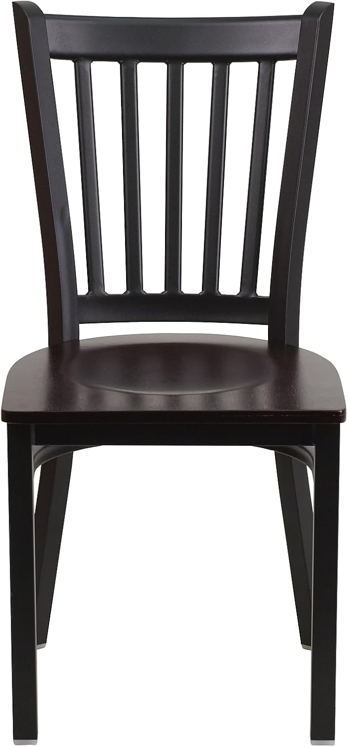 Flash Furniture 2 Pack HERCULES Series Black Vertical Back Metal Restaurant - Image 8