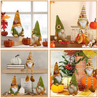 DAZONGE 3PCS Gnome Plush for Fall Decor, Harvest Gnomes Tiered Tray Decor - Image 4
