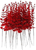 ABAJI 24 PCS Eucalyptus Stems Plastic Vivid Leaf Decorations Artificial Leaves Fake Faux Greenery Plant for Home Office House Table Desk Decor Wedding or Party Vase Forever Live by ABAJI