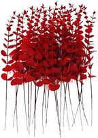 ABAJI 24 PCS Eucalyptus Stems Plastic Vivid Leaf Decorations Artificial Leaves Fake Faux Greenery Plant for Home Office House Table Desk Decor Wedding or Party Vase Forever Live by ABAJI