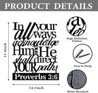 Proverbs 3:6 Bible Verse Metal Wall Art, Religious Wall Sign, 11.4x14.1inch - Image 3