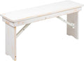 Flash Furniture HERCULES Series 40" x 12" Antique Rustic White Solid Pine by FlashFurniture