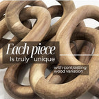 13" Natural Wood Chain Link Decor, Decorative Knot Coffee Table Accent - Image 4
