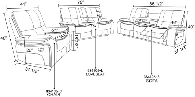 Leather Power Recliner Sofa Set - Image 2