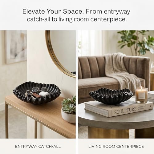 FESTGLOX Black Decorative Bowl, Decorative Fruit Bowls for Kitchen Counter - Image 5