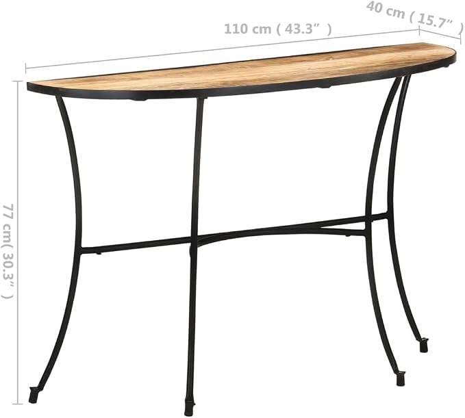 Industrial Style Side Table, Natural Solid Mango Wood End Stand - Image 2