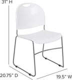 Flash Furniture HERCULES Series 5 Pack 880 lb. Capacity White Ultra-Compact - Image 3