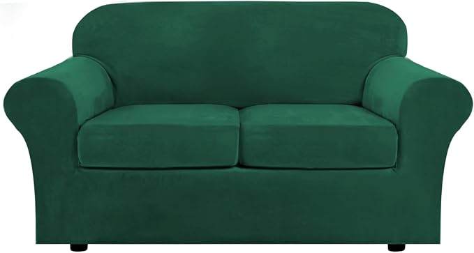 H.VERSAILTEX Real Velvet Plush 3 Piece Stretch Sofa Covers Couch Covers by HVERSAILTEX