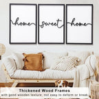 3D Wood Home Sweet Home Wall Art, Modern Home Sweet Home Sign for Large Living Room Wall Decor(Ready to Hang, Set of 3, 16x24 Inch, Framed) - Image 4