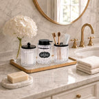 Amolliar Bathroom Accessories Set, Clear Glass Complete 4PCS Bathroom Sets - Image 5