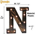 Pooqla Vintage Light Up Marquee Letters with Lights – Illuminated Industrial Style Lighted Alphabet Letter Signs - Coffee Bar Apartment Bedroom Wall Home Initials Decor A-Z - Image 4