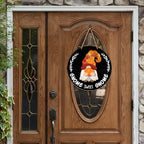 Interchangeable Gnome Welcome Sign Fall Halloween Door Decor, Black - Image 4
