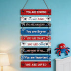 Spider Boys Room Decor, Wooden Art Prints for Boy Kids Children Toddler Bedroom, Home Indoor Inspirational Wall Decoration, Wall Decor Room Sign for Birthday Gifts - Image 2