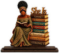 Christian Gifts for Women, African American Black Woman Wood Acrylic Plaque by KATINAT