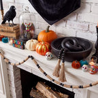 Novabright Farmhouse Wooden Bowl Set with Chain Beads, Black - Image 4