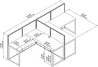 Bush Business Furniture Double Cubicle Desk - Image 3