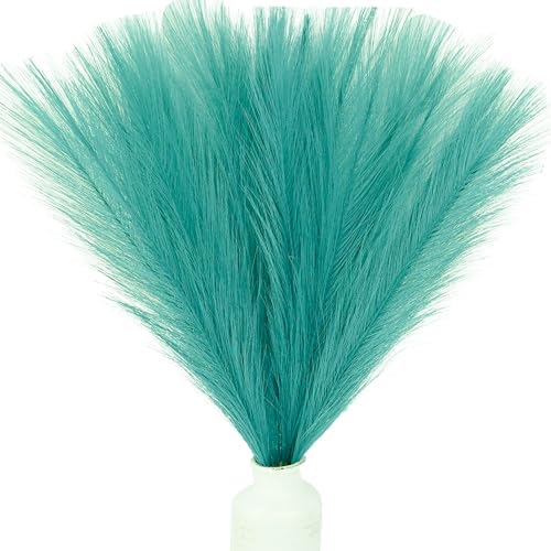 Mandy's 20 Stems Teal Silk Pampas Grass Bouquet by Mandys