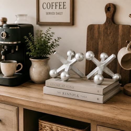 4 Inch Silver Jacks Decor Set of 2 - Image 4
