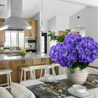 6PCS Large Silk Hydrangea Flowers, 20 In Full Faux Hydrangea Artificial Flowers with Stem Leaves for Fake Huge Bouquet Home Kitchen Wedding Party Wreath Xmas Centerpieces Arrangements (Purple) - Image 5