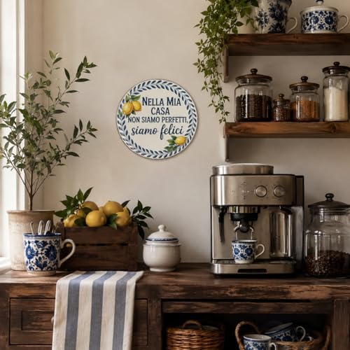 Non Siamo Perfetti Siamo Felici Italian Metal Sign 8x8in Round Family Plaque for Living Room Wall Decor Meaningful Gift - Image 7