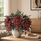 Artificial Flowers 35 Inch Artificial Nandina Berry Stem 3 Pcs Faux Flowers for Vase Realistic Sedum Spray for DIY Bouquet, Shower, Farmhouse, Mantel, Home Decor(Burgundy) - Image 5