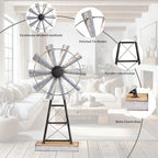 Charming Tall Galvanized Windmill Decor, Metal Windmill Accent for Farmhouse Shelf Decor and Living Room, Adding a Touch of Rustic Farmhouse Decor to Your Home Space - Image 3