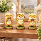 3 Pcs Highland Cow Figurines Resin Statues Cattle Decorations - Hear See Speak No Evil, Accent Farmhouse Tabletop Centerpiece for Christmas Thanksgiving Birthday Gift Home Shelf Mantel Table Decor - Image 2