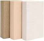 DECOR4SEASON Modern Linen and Wood Decorative Faux Book Boxes Set of 3,12" by DECOR4SEASON