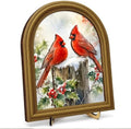 Christmas Decor Vintage Winter Cardinals Wall Art Sign Table Decor by Unknown