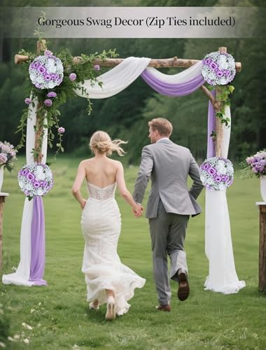 BLOSMON Fake Flowers Ball Wedding Centerpieces, 10 Pcs, Rose & Babys Breath - Image 4