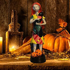A Nightmare Before Christmas Figurines Set ~ 2 Pack Jack Skellington and Sally with Pumpkin Halloween Statue Sculpture Home Decoration Collection Gifts - Image 3