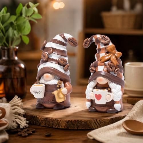Hodao Coffee Gnome Figurines, Chocolate & Cream, Set of 2 - Image 6